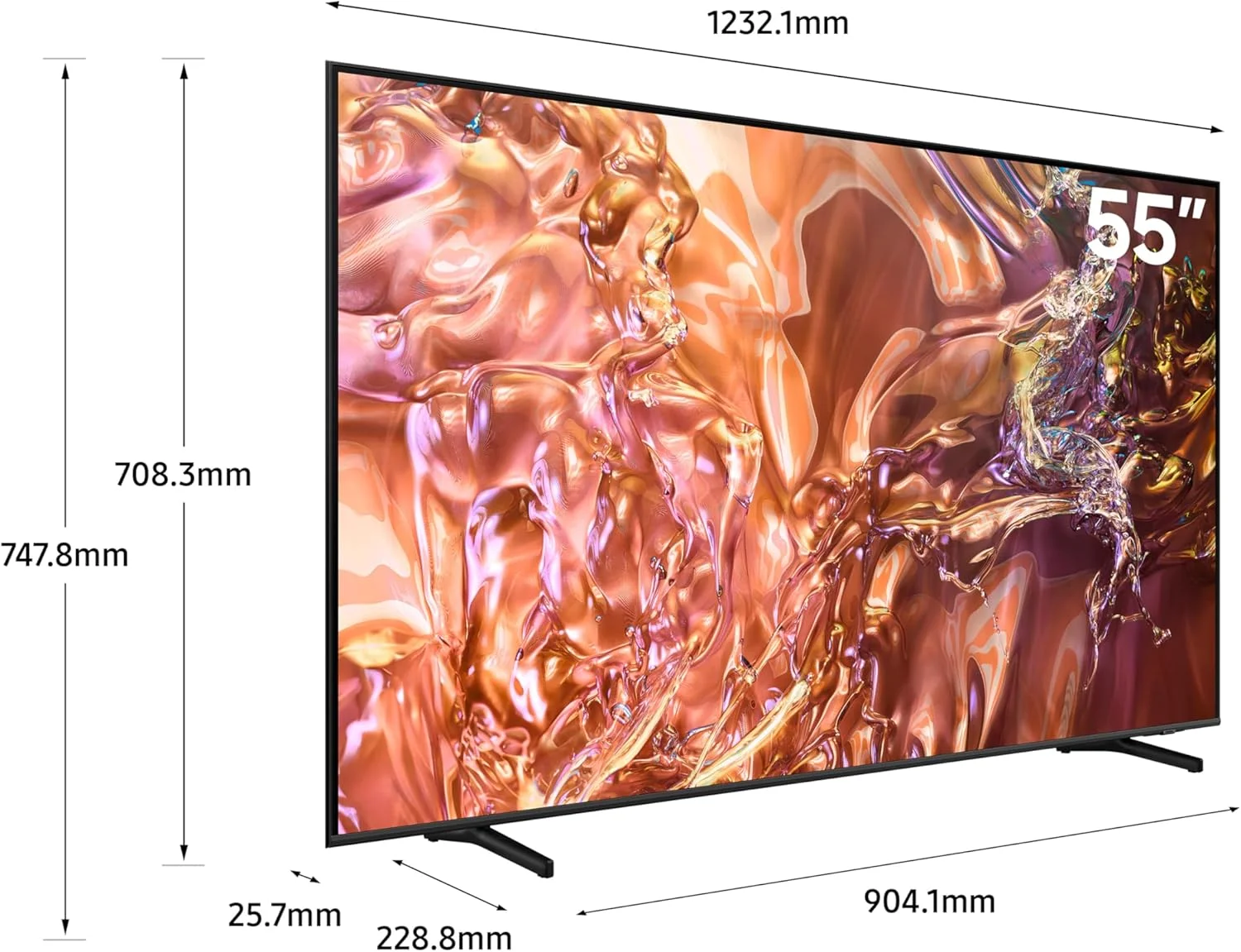 تلویزیون سامسونگ 55 اینچ QLED، مدل QE1D، کیفیت 4K، حجم رنگ 100% با فناوری Quantum Dot، ارتقاء کیفیت تصویر 4K، سامسونگ TV Plus، Quantum HDR، تلویزیون هوشمند Tizen، مدل QE55QE1DAUXZN (سال 2024) (بازسازی شده)
