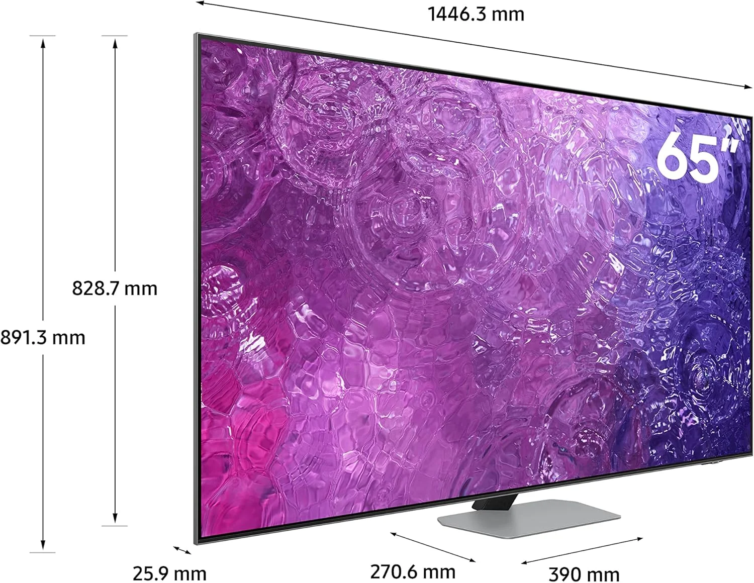 تلویزیون 65 اینچ سامسونگ Neo QLED 4K با پردازنده کوانتومی عصبی 4K و ضد انعکاس - QA65QN90CAUXZN - مدل 2023 (نسخه امارات متحده عربی) (بازسازی شده)