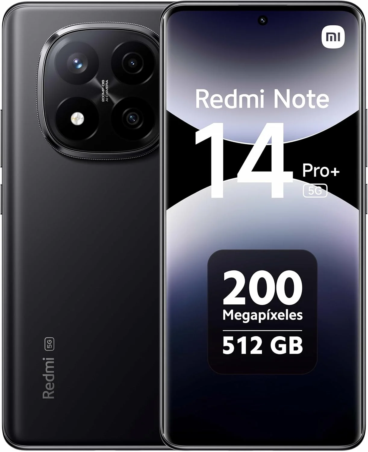 شیائومی Redmi Note 14 Pro+ Plus 5G + 4G LTE (مناسب برای Tmobile Mint Tello و سراسری) (512 گیگابایت + 12 گیگابایت) NFC 6.67 اینچ 120 هرتز دوربین 200 مگاپیکسلی Pro AI مدل 24115RA8EG آنلاک شده دو سیم کارت (مشکی نیمه شب)