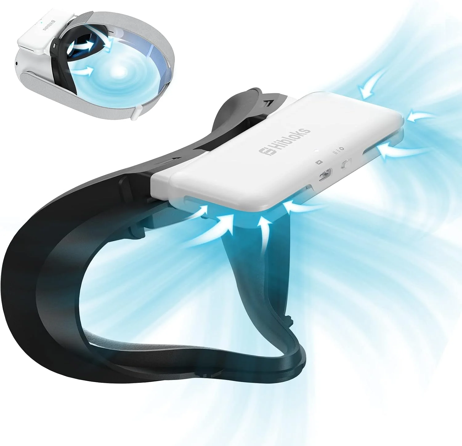 روکش صورت فن خنک کننده HiBloks RCGEEK برای لوازم جانبی Meta/Oculus Quest 2، روکش صورت نخی لیکرا نرم، فن خنک کننده Quest 2 با گردش هوای فعال برای رفع مه گرفتگی لنز (2 سرعت)