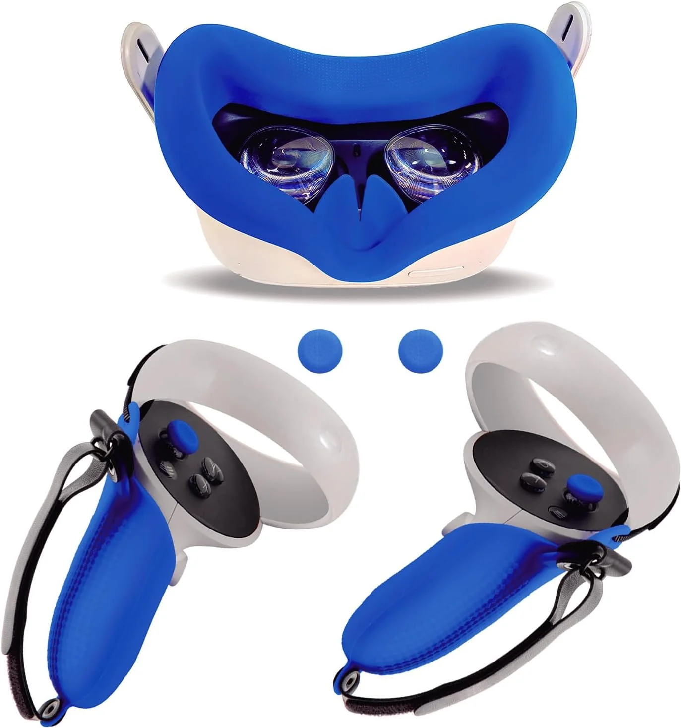 لوازم جانبی واقعیت مجازی برای دسته‌های Oculus Quest 2، روکش دستگیره دسته واقعیت مجازی و 2 عدد روکش سیلیکونی صورت واقعیت مجازی