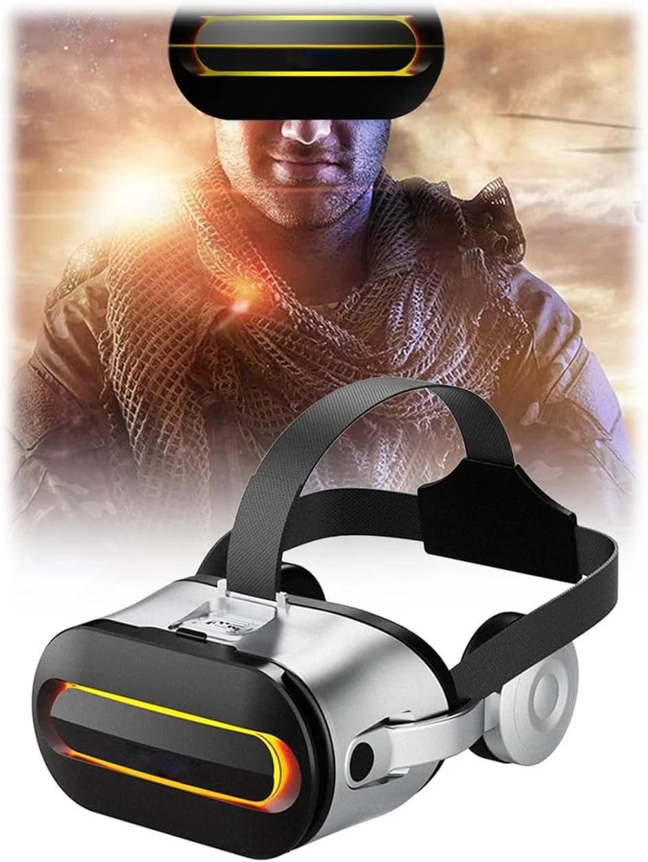 هدست واقعیت مجازی Azonee با هدفون استریو HiFi برای بازی های واقعیت مجازی، فیلم های سه بعدی و سیستم مراقبت از چشم، سازگار با گوشی های هوشمند iOS و Android