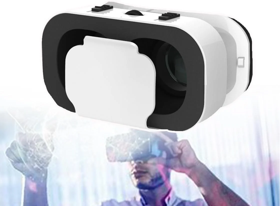 هدست واقعیت مجازی سه بعدی، عینک واقعیت مجازی، فاصله مردمک قابل تنظیم، لنزهای رزین نوری HD، سازگار با تلفن های 4.7-6 اینچی + استفاده آسان، برای فیلم ها، تلویزیون و بازی های ویدیویی، سفید