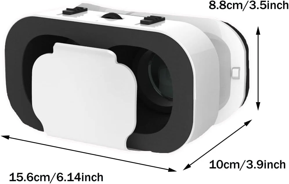 هدست واقعیت مجازی سه بعدی، عینک واقعیت مجازی، فاصله مردمک قابل تنظیم، لنزهای رزین نوری HD، سازگار با تلفن های 4.7-6 اینچی + استفاده آسان، برای فیلم ها، تلویزیون و بازی های ویدیویی، سفید