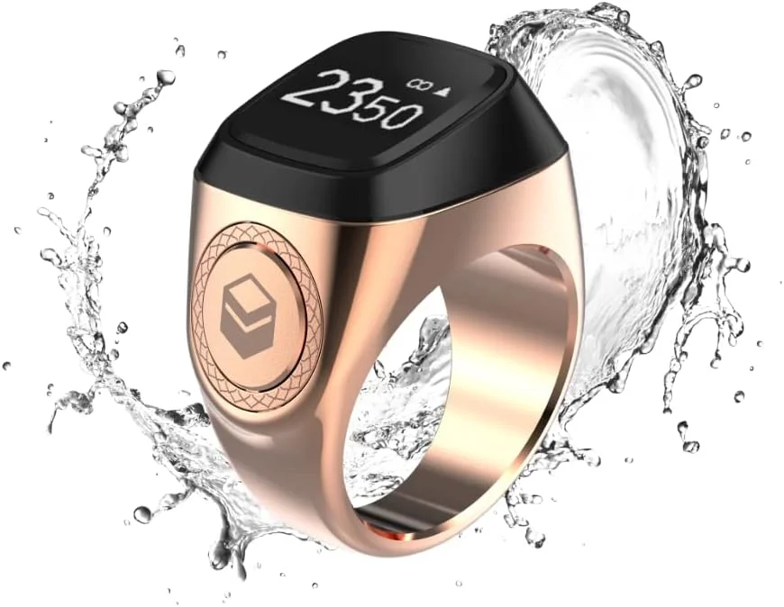 حلقه ذکر - تسبیح هوشمند - طلایی رز - 20 میلی متر