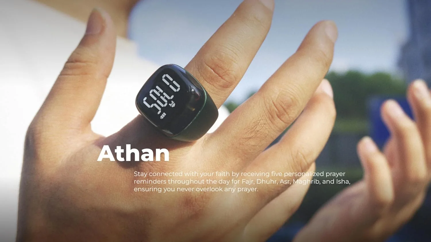 حلقه ذکر هوشمند iQIBLA Noor، تسبیح دیجیتال، یادآور اوقات نماز، نمایشگر OLED، حلقه هوشمند، فناوری پوشیدنی، ضد آب