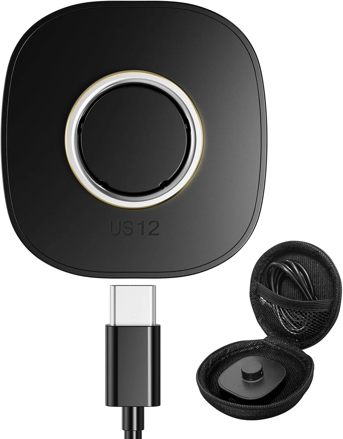 سازگار با شارژر حلقه هوشمند Oura Ring 4، داک شارژ سریع با کابل USB-C برای حلقه هوشمند Oura Gen4 (مشکی، سایز 12)