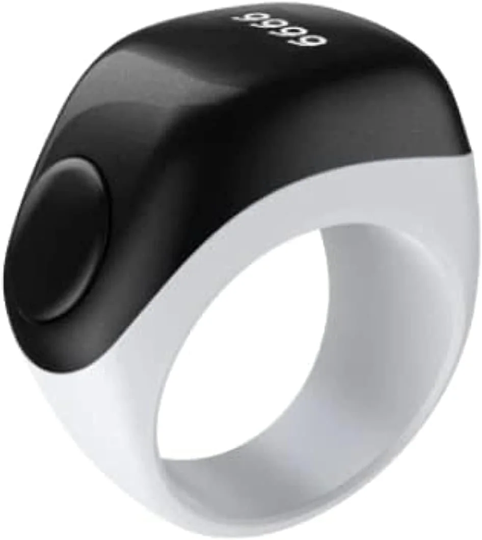 انگشتر تسبیح هوشمند iQIBLA مدل Zikr Ring Flex (F01) نسخه پلاستیکی، 3 سایز، یادآوری اوقات نماز، شمارنده تسبیح نمایشگر OLED، انگشتر هوشمند - (سفید)، بلوتوث