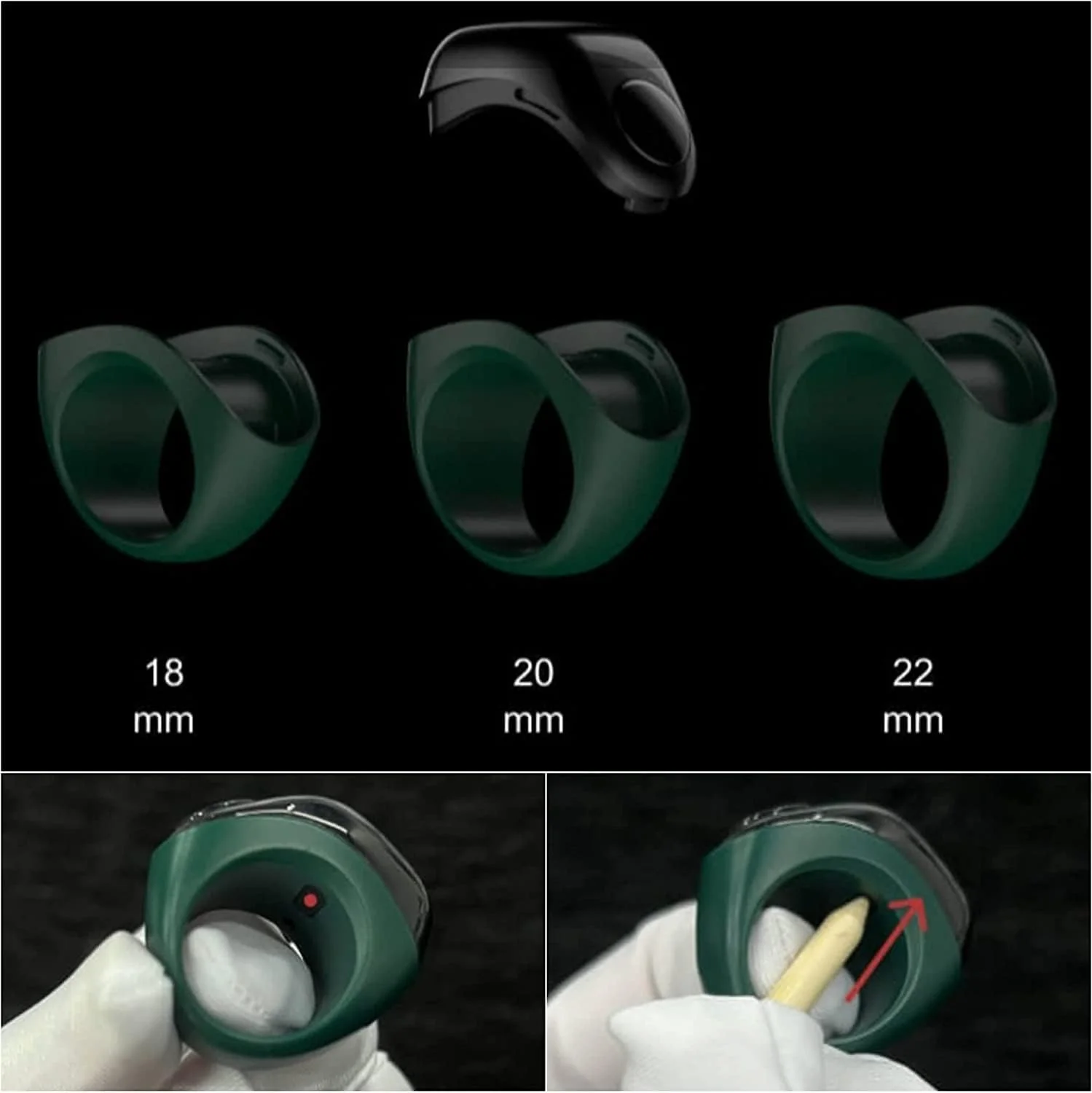 انگشتر تسبیح هوشمند iQIBLA مدل Zikr Ring Flex (F01) نسخه پلاستیکی، 3 سایز، یادآوری اوقات نماز، شمارنده تسبیح نمایشگر OLED، انگشتر هوشمند - (سفید)، بلوتوث