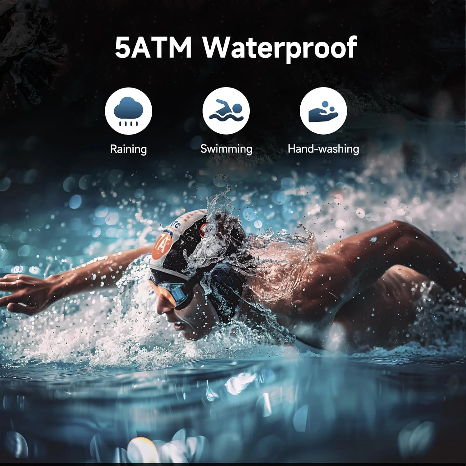 حلقه هوشمند ردیاب سلامتی با یادآوری های لمسی - پایش پیشرفته خواب و احساسات، تجزیه و تحلیل تناسب اندام، سازگار با iOS و Android (لمسی - سرامیک مشکی، 12-21.9 میلی متر)