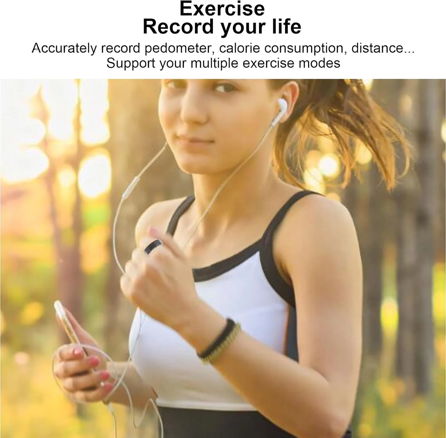 حلقه هوشمند ردیاب سلامتی، حلقه های سلامتی برای زنان و مردان، ضد آب، گام شمار، حالت های حرکتی چندگانه، ردیاب تناسب اندام، گام شمار حالت های حرکتی چندگانه (7)