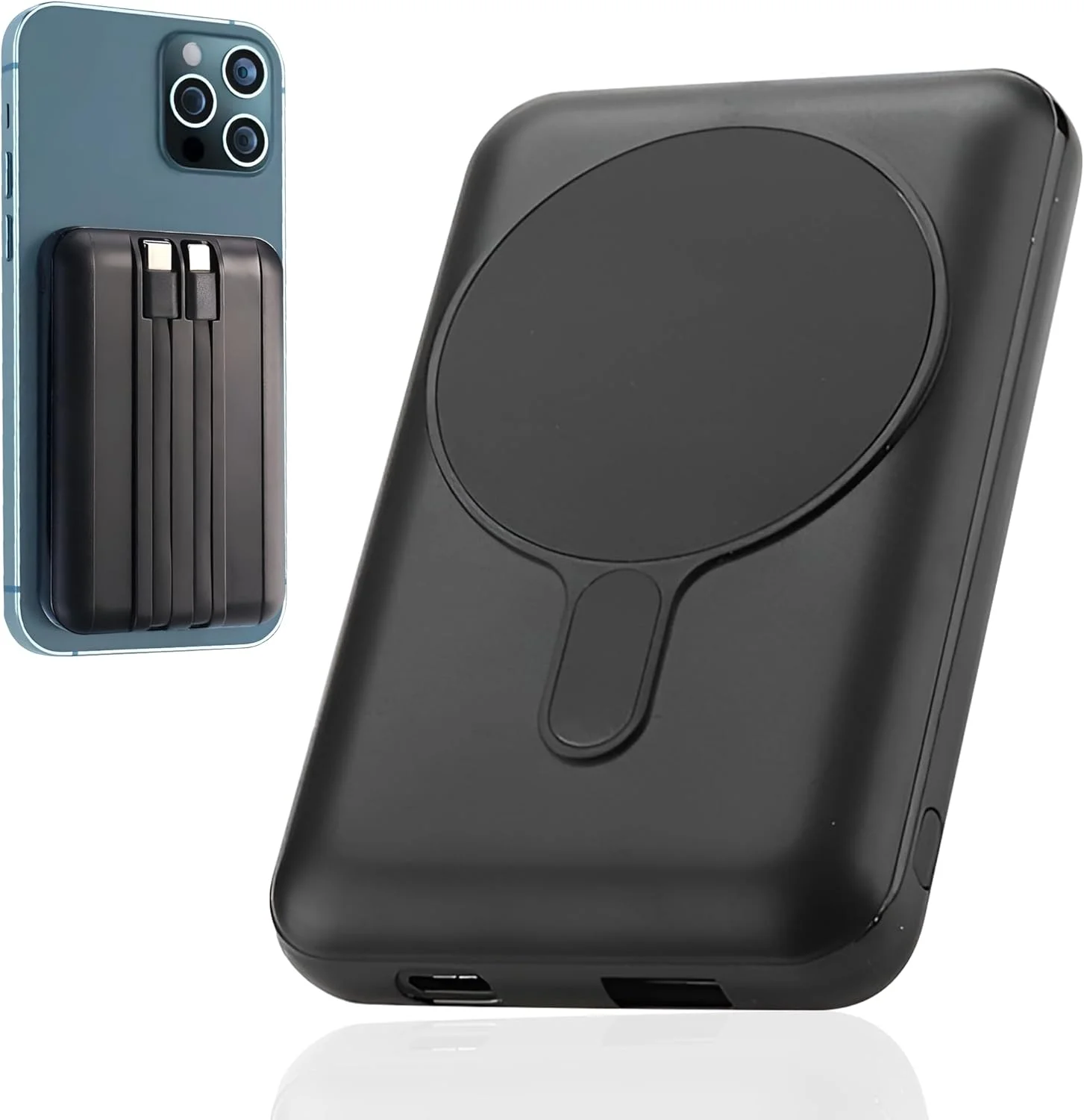 پاور بانک 10000mAh با شارژ سریع - پاوربانک فوق العاده باریک با USB-C، USB-A، خروجی C داخلی - شارژر قابل حمل جمع و جور با نمایشگر LED برای مسافرت و فضای باز