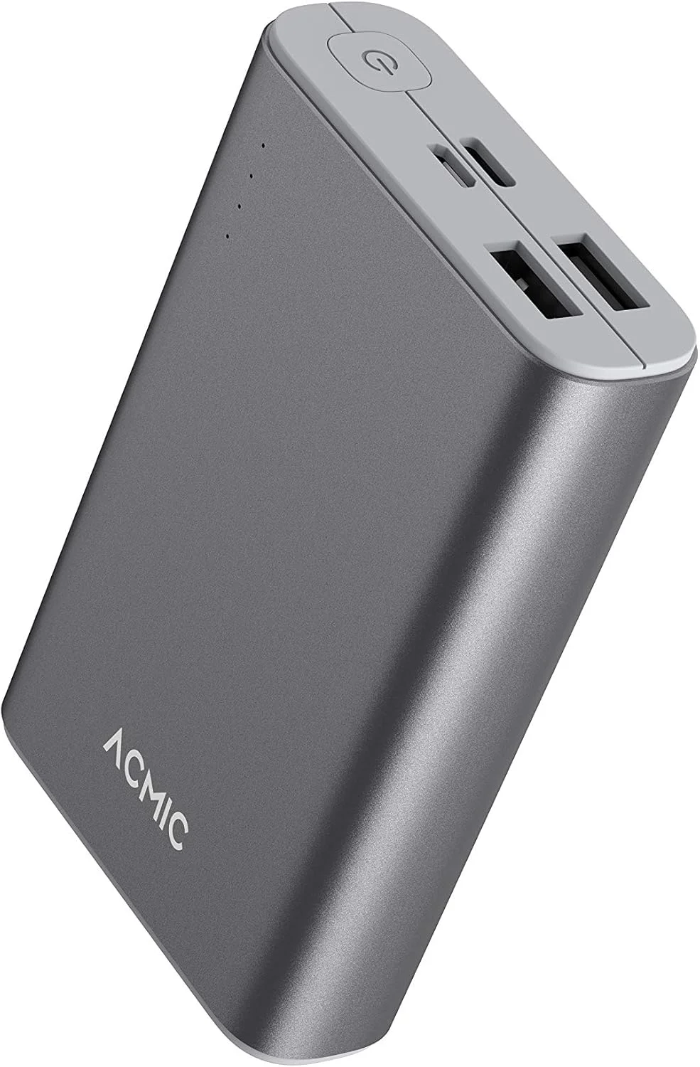 پاور بانک ACMIC با ظرفیت 10000 میلی آمپر ساعت، شارژر همراه PD QC 3.0 18W شارژ سریع USB C باریک، باتری خارجی تلفن برای سری 16 پرو/16 پرو مکس/15/14، سامسونگ، شیائومی، دستگاه های هوشمند - خاکستری