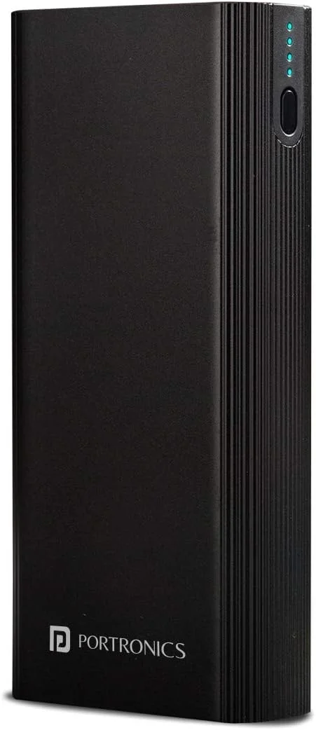 پاور بانک 20000 میلی آمپر ساعتی Portronics Power M 20K با بدنه فلزی و ورودی دوگانه، مشکی