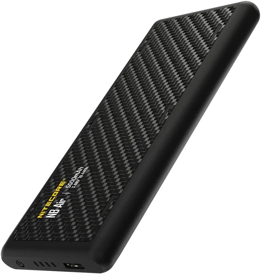 پاوربانک نایت‌کور NB Air - باتری اکسترنال 5000mAh USB-C، ضدآب IPX7، سبک وزن 89 گرم، شارژ سریع، قابل حمل، مشکی