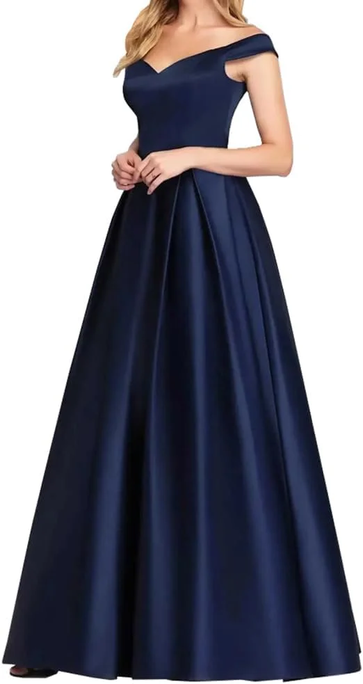 لباس شب بلند ساتن آف شولدر مارگون مدل FW009