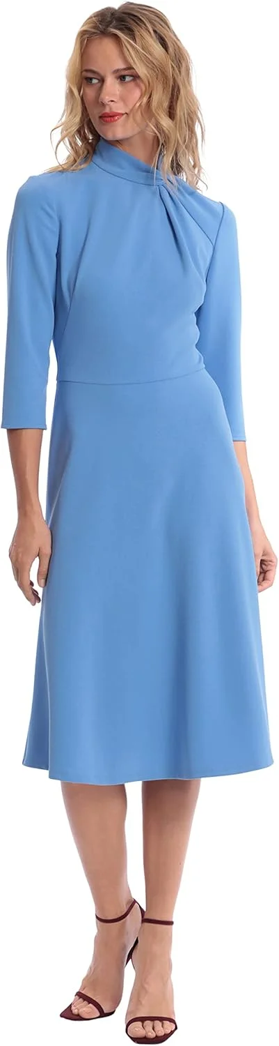 پیراهن زنانه دونا مورگان، مدل یقه پیچیده با درزهای نامتقارن (تک عددی)