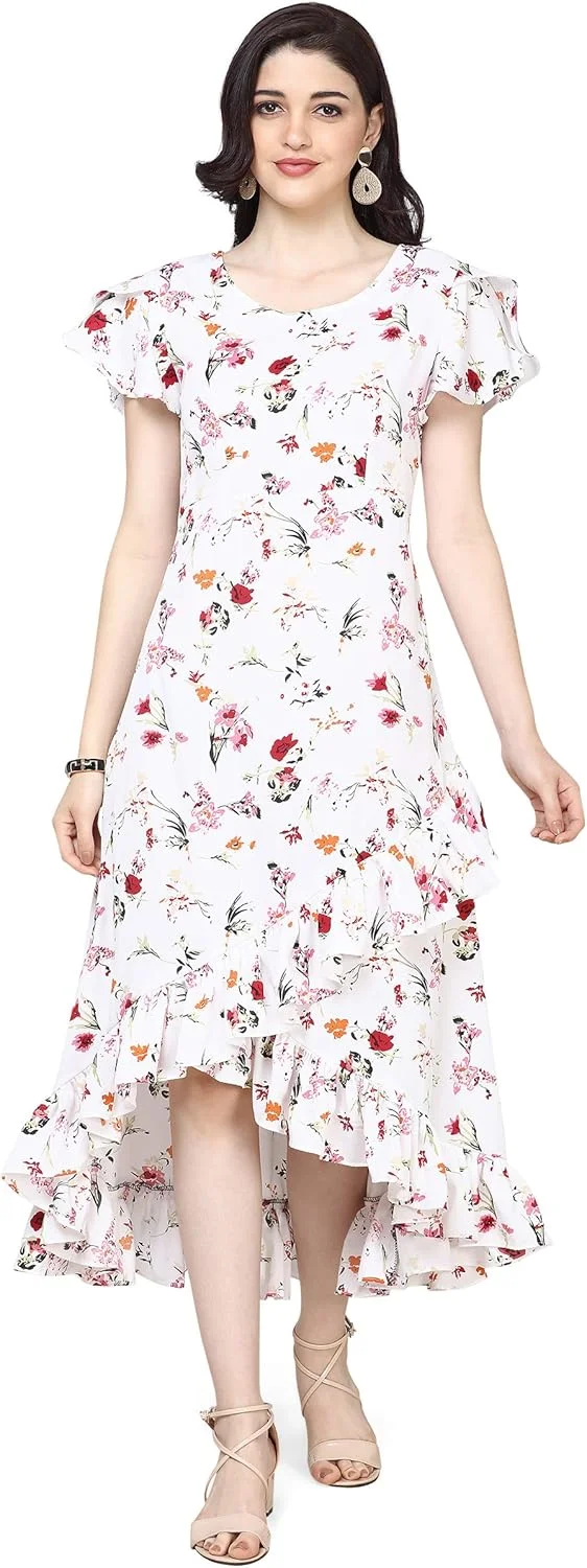 لباس میدی زنانه با طرح و استایل غربی و تلفیقی