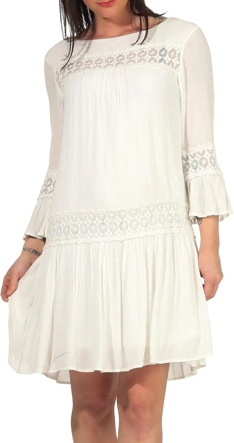 پیراهن زنانه مدل ONLTYRA 3/4 LIFE SHORT DRESS WVN NOOS از ONLY