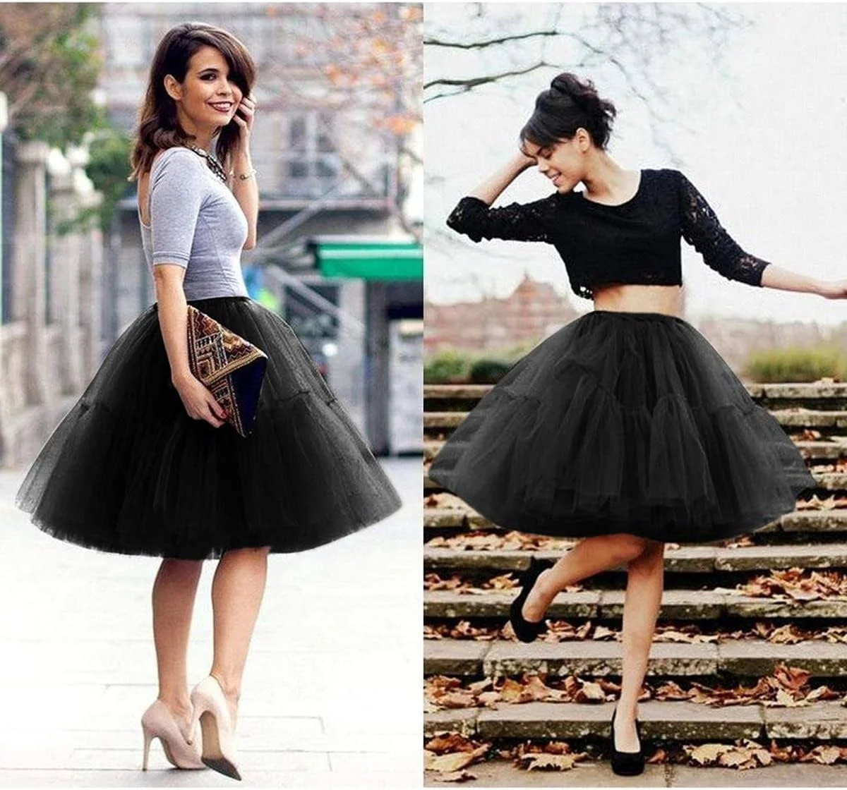 دامن توری میدی چند لایه زنانه Babyonlinedress