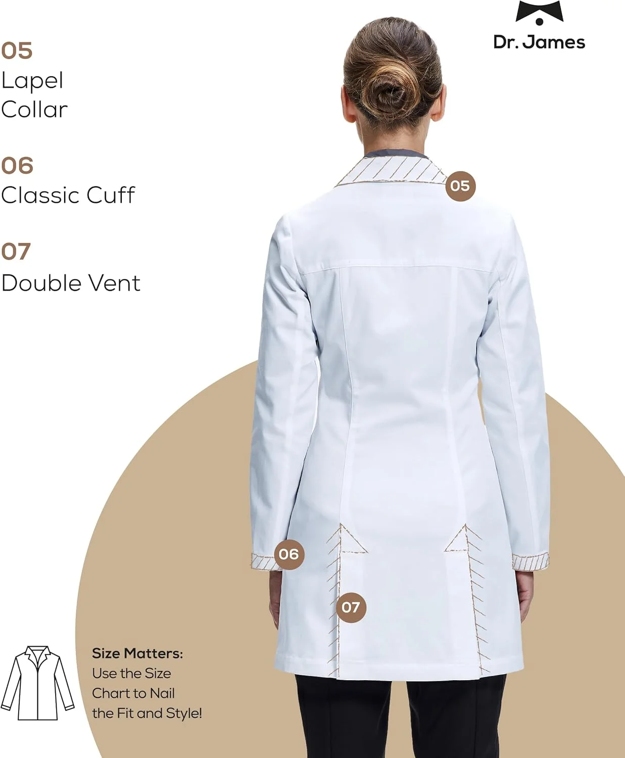 روپوش آزمایشگاهی مدرن زنانه دکتر جیمز (تک عددی)