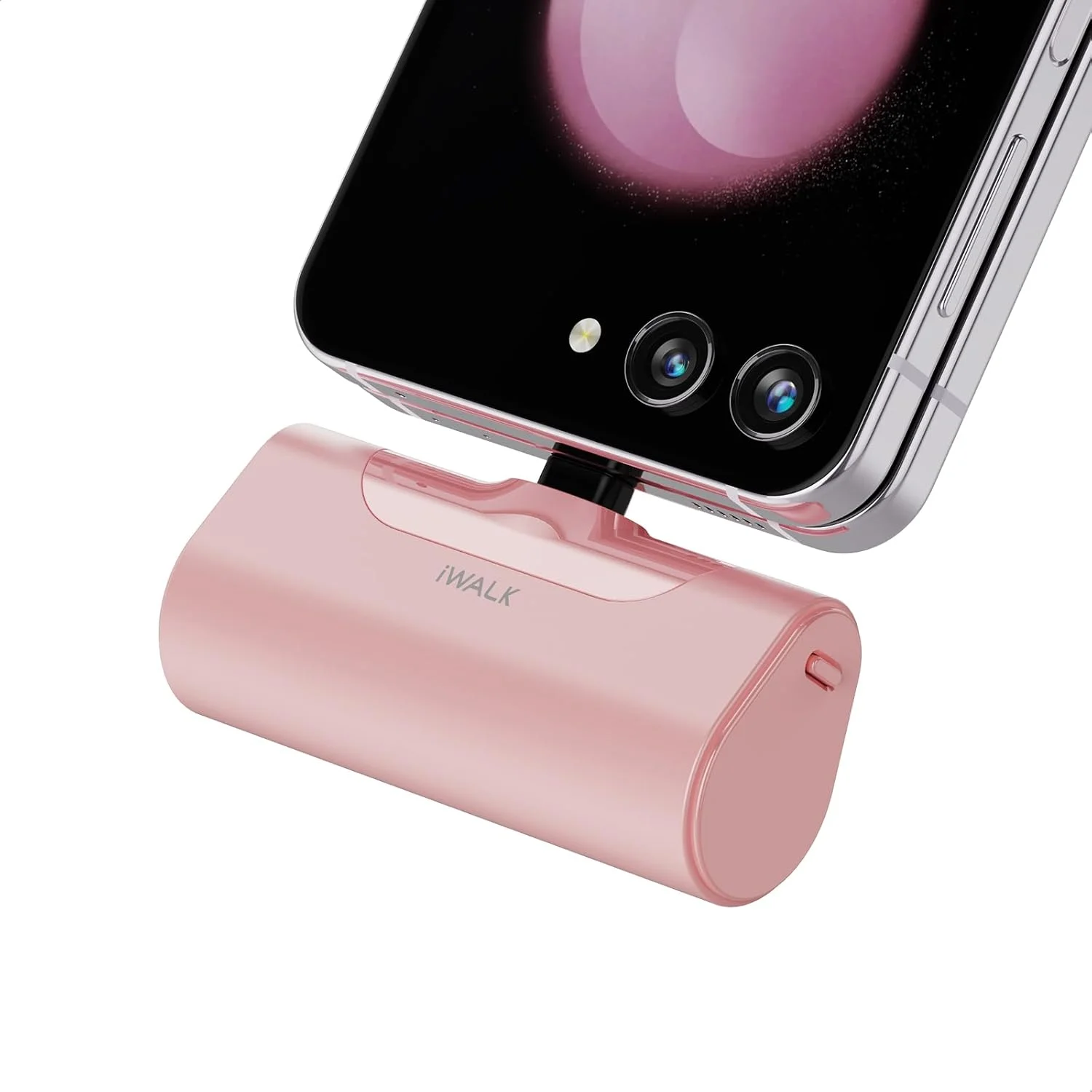 شارژر همراه کوچک USB C فست شارژ iWALK، شارژر تلفن همراه 4500 میلی آمپر ساعتی برای آیفون 15، سامسونگ، گوگل پیکسل، هواوی، ویوو، بسته باتری پاوربانک سازگار با سامسونگ گلکسی (صورتی)