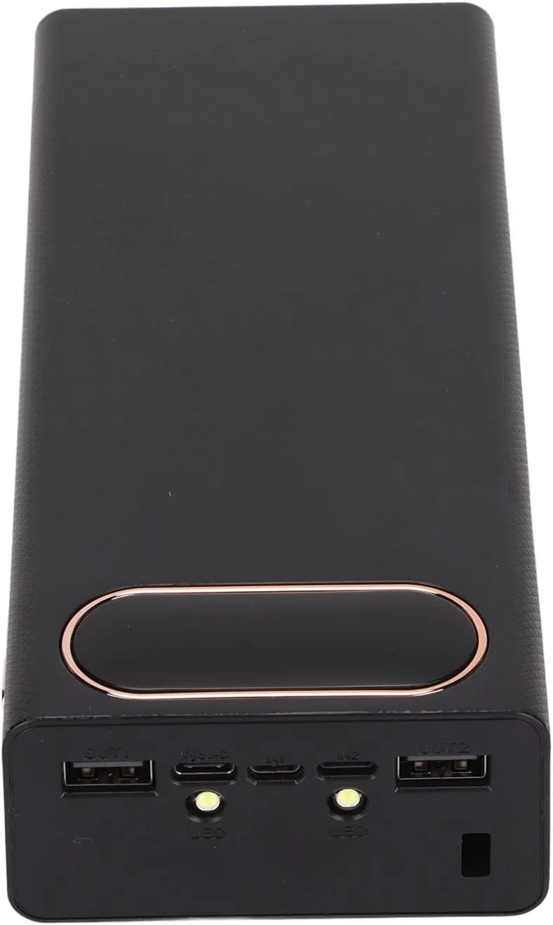جعبه پاوربانک DIY سوراندی با خروجی USB دوگانه و نمایشگر LCD، مناسب برای تلفن های همراه، ساخته شده از مواد ABS (مشکی)