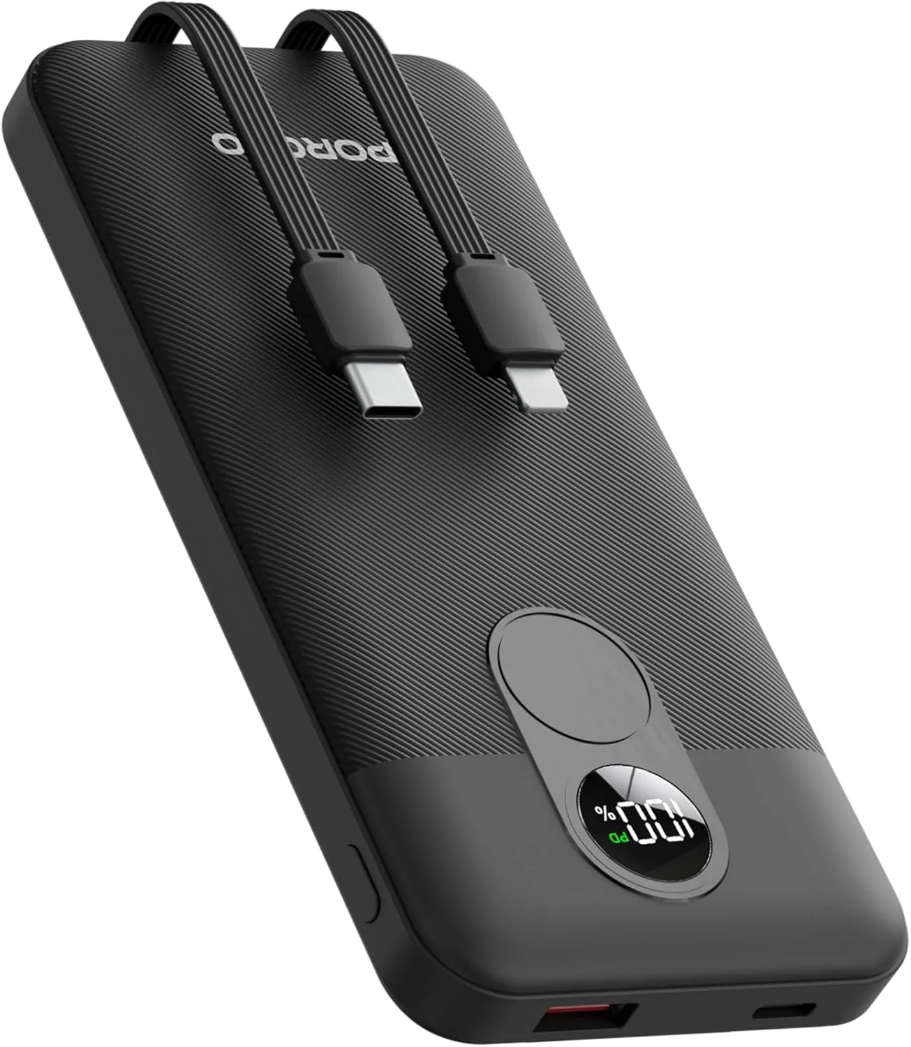 پاور بانک 10000mAh پرودو با کابل های یکپارچه، شارژ سریع PD 22.5W و QC، بسته باتری قابل حمل و شارژر سریع با کابل USB Type-C و لایتنینگ داخلی برای آیفون، تبلت، تلفن های اندرویدی