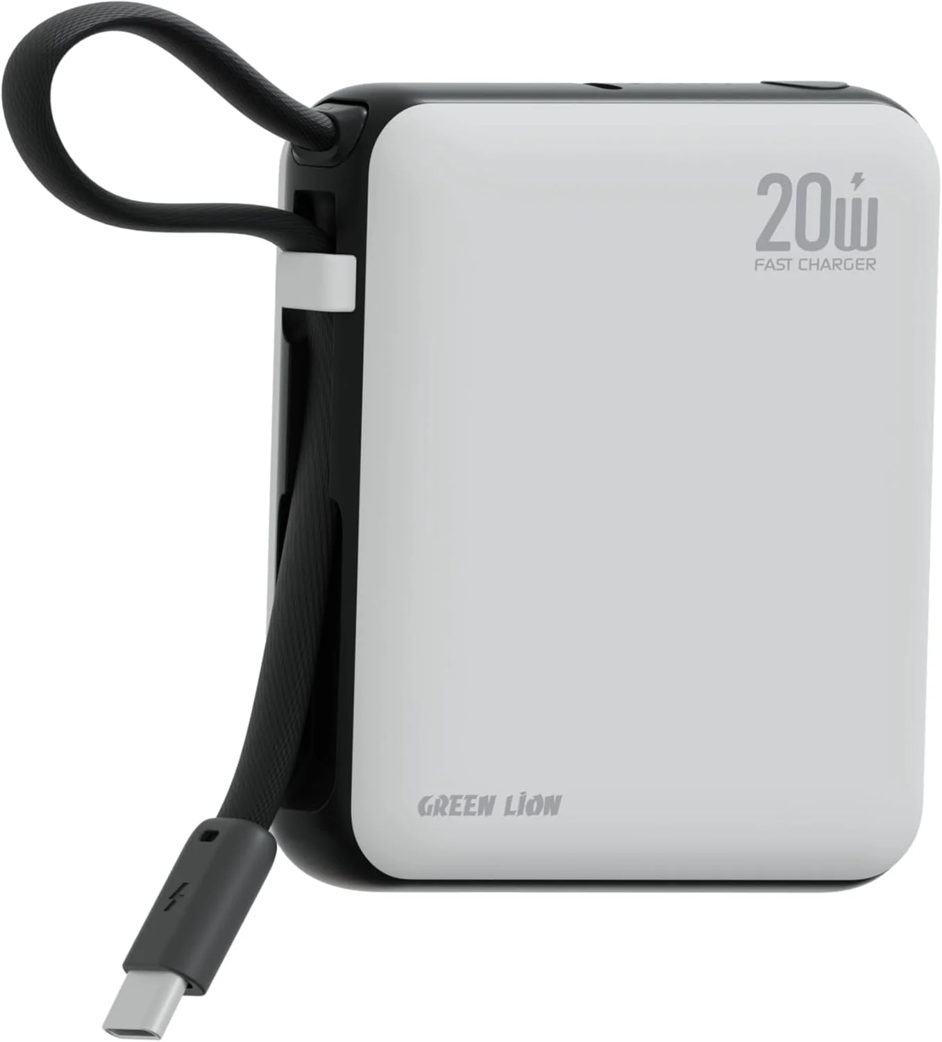 پاوربانک 10000 میلی آمپر ساعت گرین لاین NURU، شارژ سریع PD 20W، دارای 2 پورت USB-C، کابل Type-C داخلی، تایید شده برای پرواز، محافظت ایمنی، پاوربانک باریک و جمع و جور برای آیفون 17/16/15، S25/S24/S23 - سفید