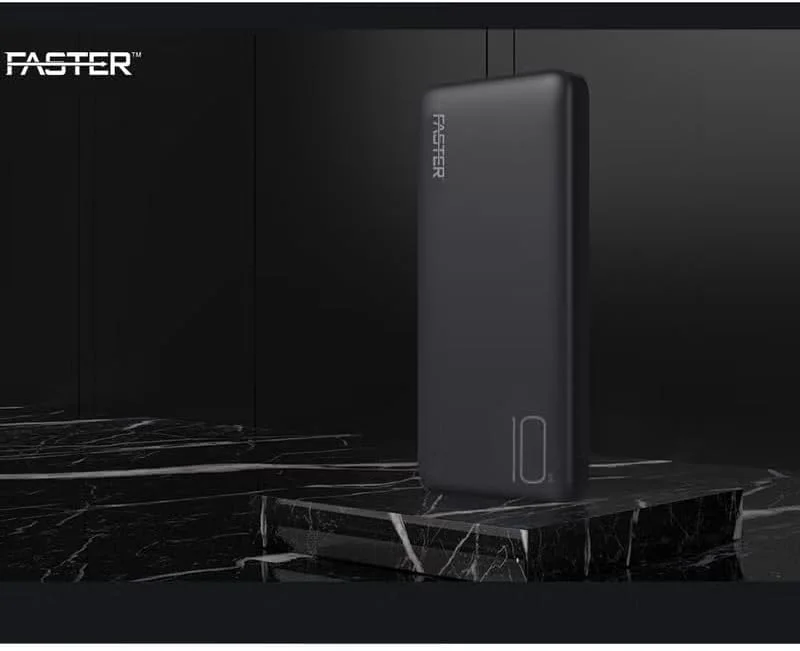 پاور بانک قابل حمل 10000mAh فستر مدل J11 با خروجی دوگانه USB-A، طراحی سبک و جمع و جور، نشانگر LED و سازگاری با دستگاه های مختلف برای استفاده روزمره و مسافرت