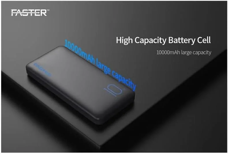 پاور بانک قابل حمل 10000mAh فستر مدل J11 با خروجی دوگانه USB-A، طراحی سبک و جمع و جور، نشانگر LED و سازگاری با دستگاه های مختلف برای استفاده روزمره و مسافرت
