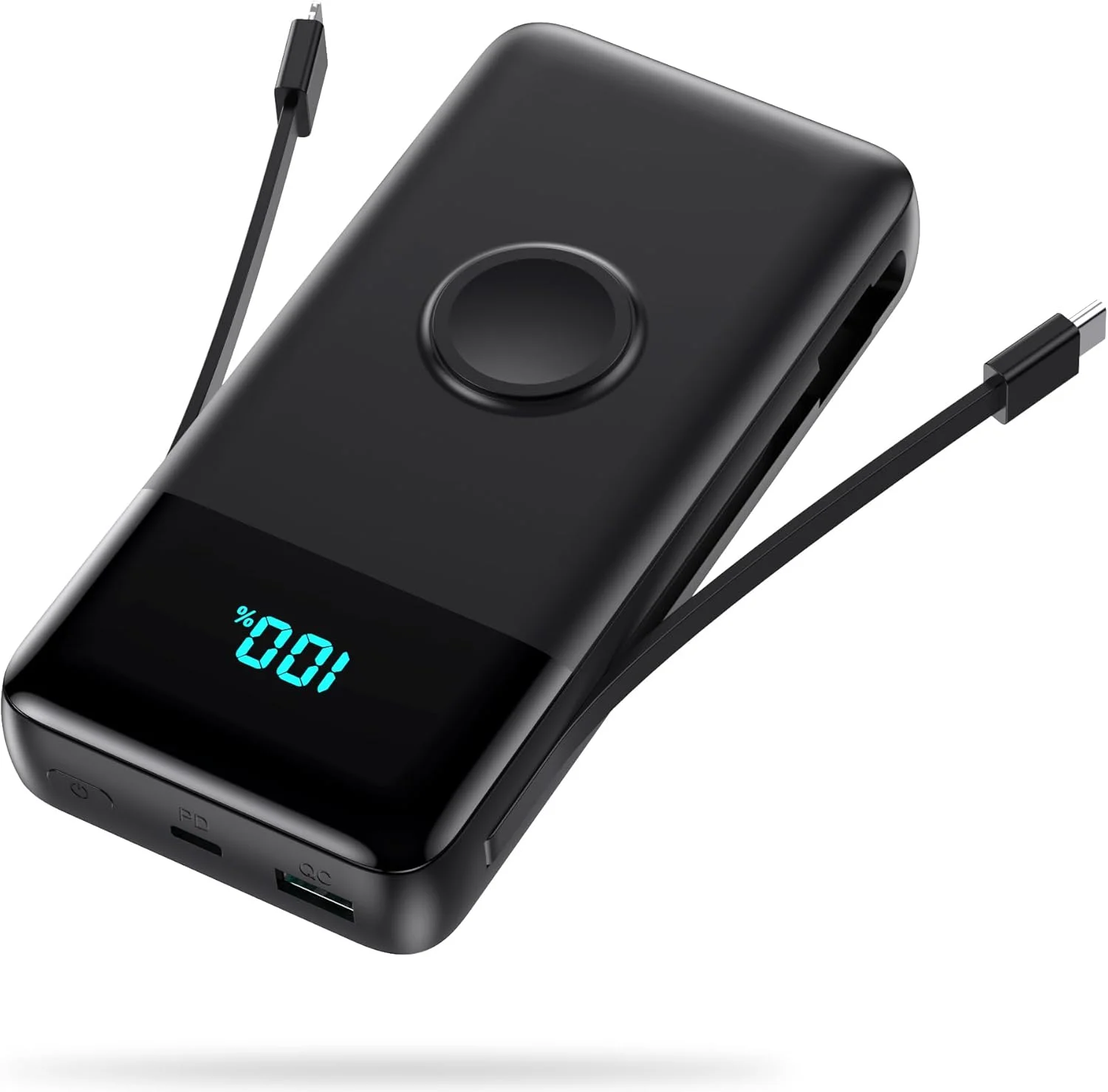 پاور بانک USB C با ظرفیت 26800mAh و توان 25W PD، شارژ سریع QC4.0 با 2 کابل (ورودی و خروجی)، 5 خروجی شارژر قابل حمل سازگار با اپل واچ، آیفون، سامسونگ گلکسی، هواوی