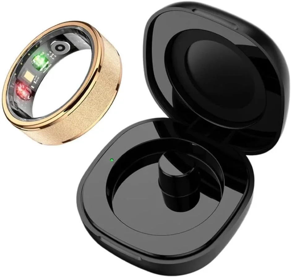 انگشتر هوشمند TCH مدل IRing R10 - ردیاب سلامتی و تناسب اندام برای آقایان و بانوان، پایش خواب، ضربان قلب و اکسیژن خون، فشار، ردیابی استرس، ضد آب، 7 روز عمر باتری (رزگلد سایز 11)