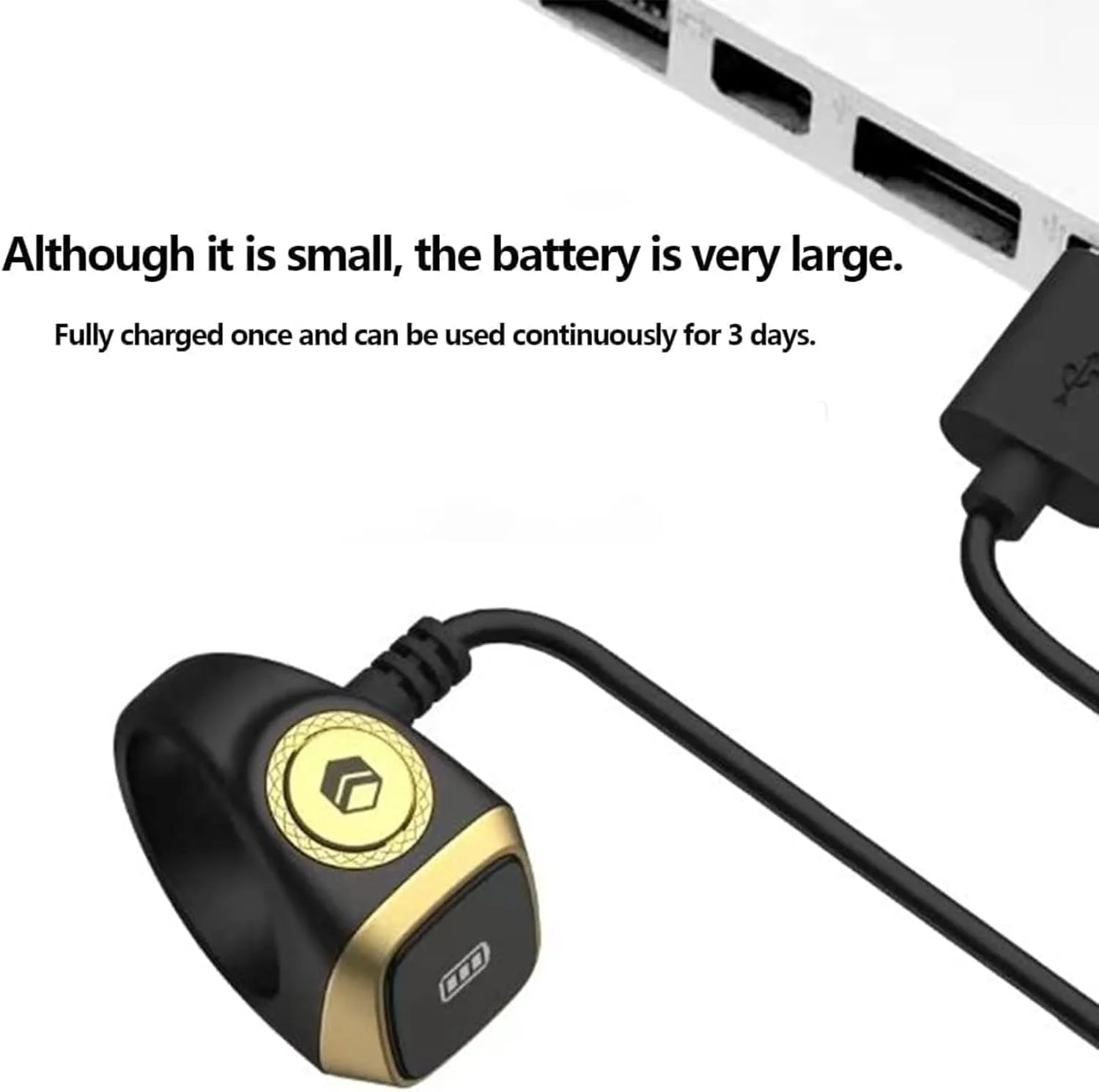 انگشتر تسبیح هوشمند قبله، شمارنده اسلامی مسلمانان، یادآور اوقات پنج نماز، تکنولوژی جدید USB (سایز 20 میلی‌متر)