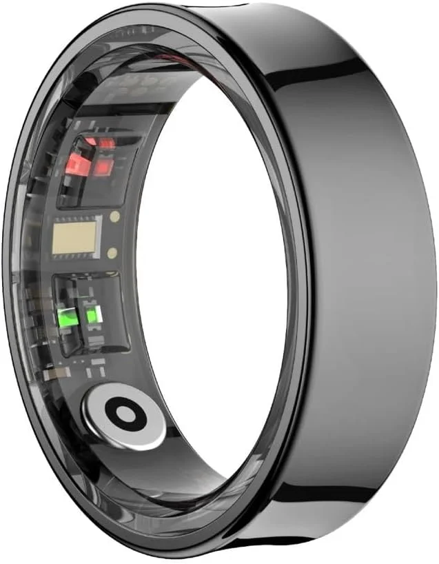 حلقه هوشمند TCH مدل IRing R20 ردیاب سلامت و تناسب اندام برای آقایان و بانوان، پایش خواب، ضربان قلب و اکسیژن خون، فشار، ردیابی استرس، ضد آب، 7 روز عمر باتری، مراقبت از خانواده (مشکی-R20-09)