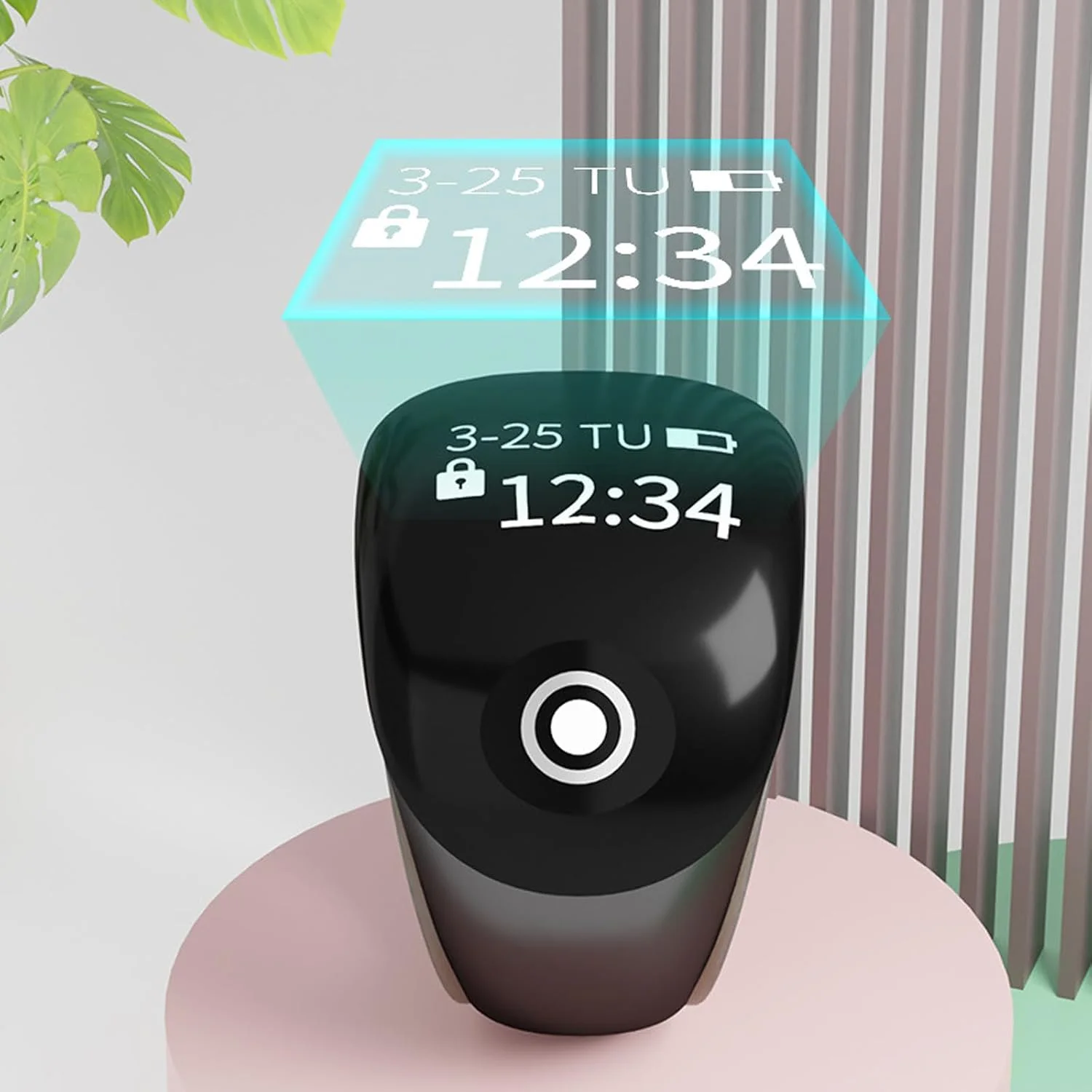 حلقه شمارنده هوشمند قابل تنظیم تزویق با کنترل لمسی و پشتیبانی از برنامه، شمارنده، حلقه هوشمند، برای دعا، ورزش و ردیابی، 3 سایز (18/20/22 میلی متر)، شارژ Type-C (مشکی)