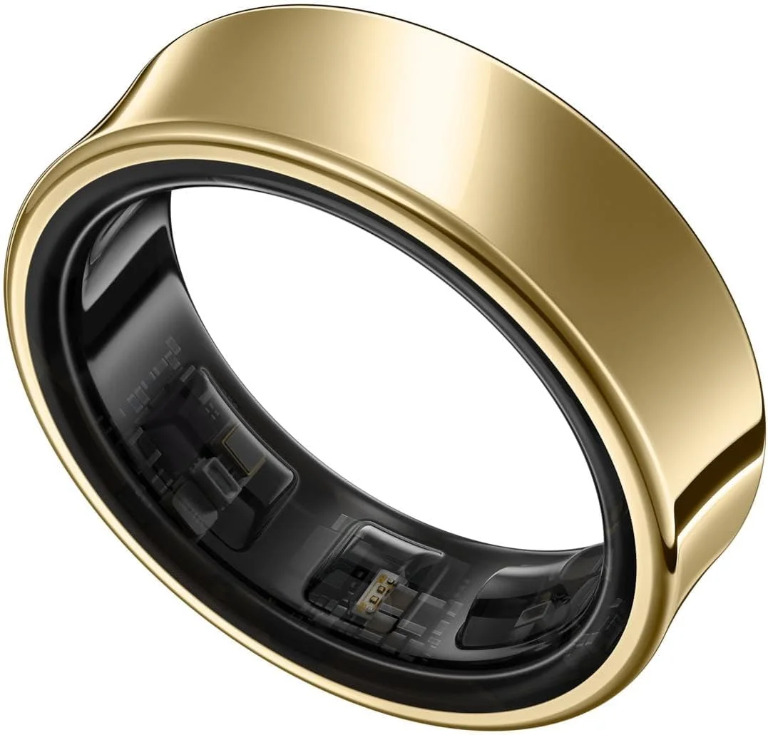 حلقه هوشمند سامسونگ مدل Galaxy Ring با بدنه تیتانیومی، ردیاب خواب و تناسب اندام با هوش مصنوعی، سایز 12، طلایی تیتانیومی