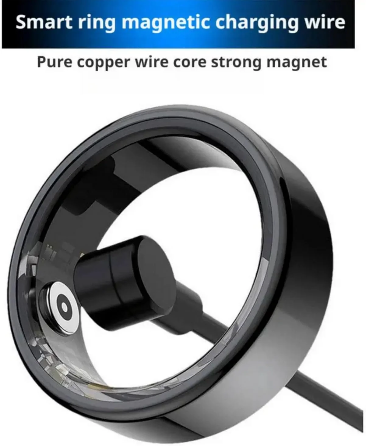 کابل شارژر مغناطیسی هوشمند SKEIDO، 2 پین 4 میلی‌متری، USB، پایه شارژ، سیم آداپتور برق برای حلقه‌های هوشمند NFC مدل R02 R03 R06 R2، خط شارژ مغناطیسی قوی 30 سانتی‌متری، 1 عدد