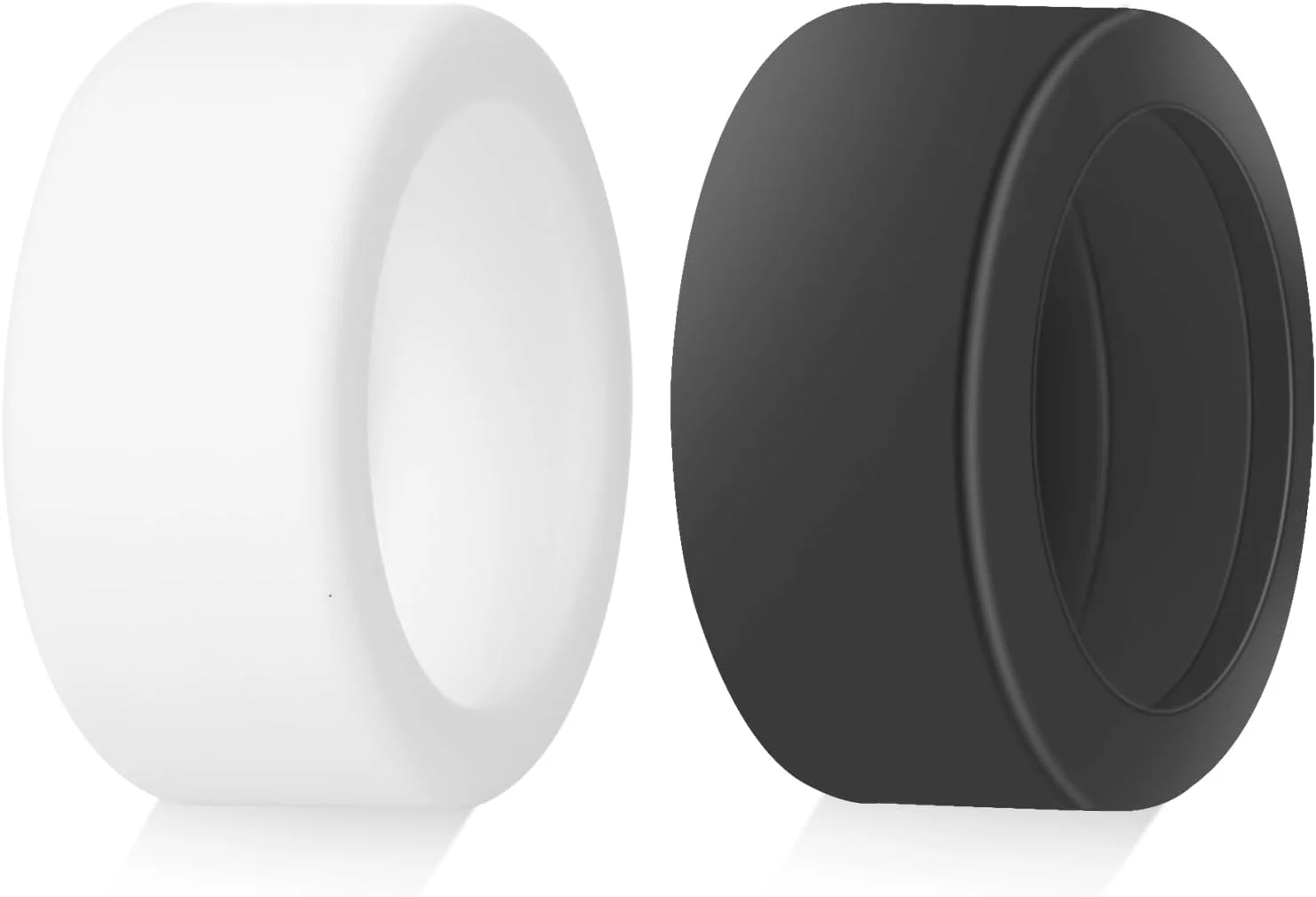 بسته 2 عددی محافظ انگشتر هوشمند مناسب برای نسل 4/نسل 3/Ringconn، محافظ سیلیکونی الاستیک ضد خش مناسب ورزش و باشگاه (سفید+مشکی، سایز S 6 7 8 9 10)