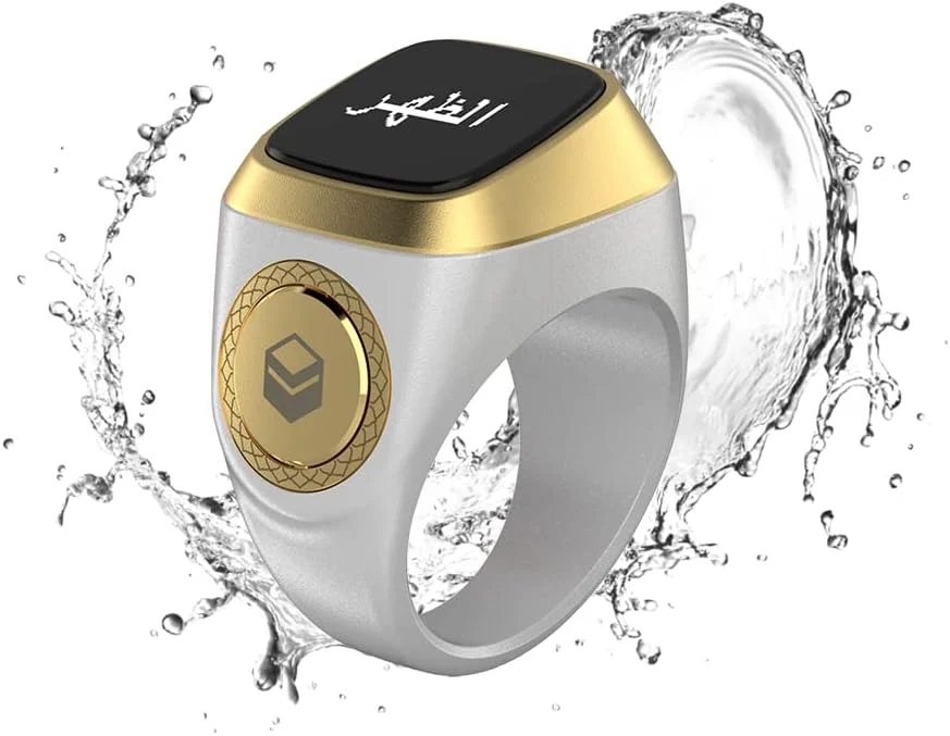 حلقه هوشمند تسبیح شمار SHOWAY، یادآوری زمان نماز، نمایشگر OLED، شمارنده تسبیح، حلقه هوشمند، فناوری پوشیدنی، ضد آب سفید 18 میلی متر، E0118WH، USB