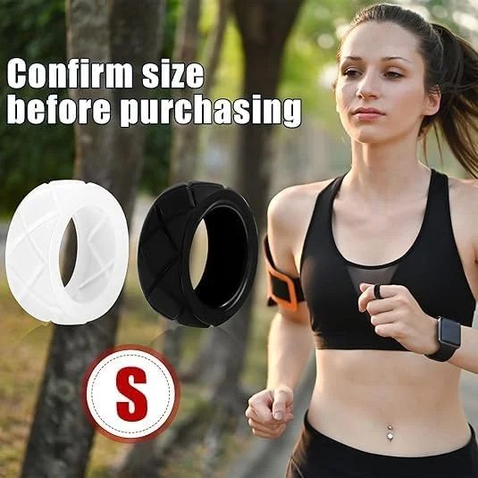 محافظ انگشتر مناسب برای انگشتر Oura، قاب سیلیکونی بادوام برای انگشتر Oura/Galaxy/Ultrahuman، سفید و مشکی شفاف، بسته 2 عددی، S(6/7/8/9/10)