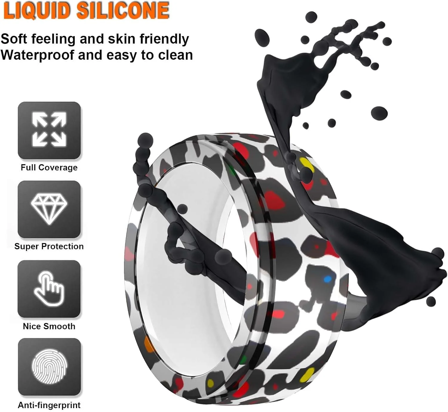 محافظ انگشتر هوشمند اورا، بسته 6 عددی، سازگار با انگشتر اورا نسل 3 / انگشتر الترا هیومن ایر / رینگ کان، لوازم جانبی قاب سیلیکونی نازک و نرم مردانه و زنانه