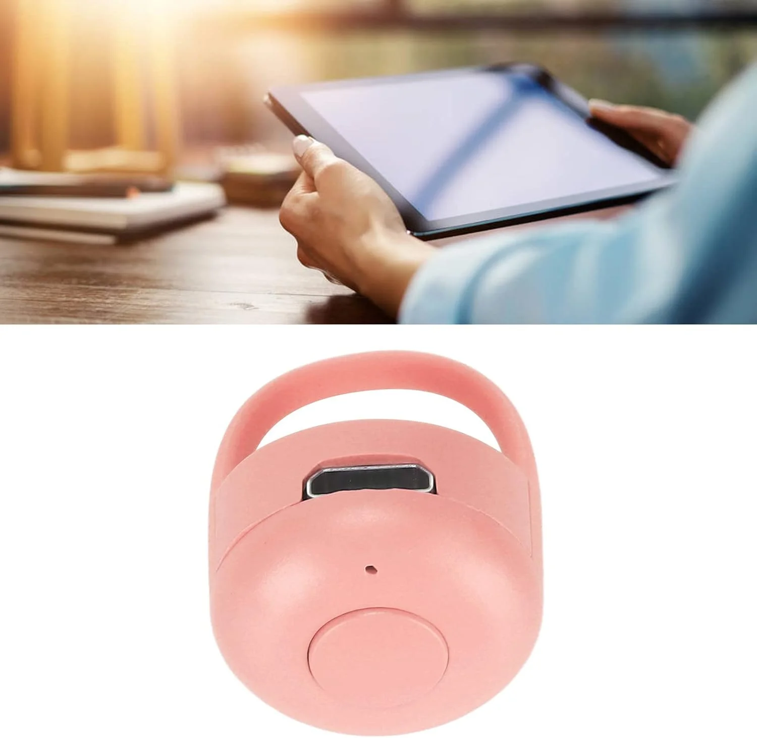 حلقه هوشمند OOPP، کنترلر حلقه هوشمند حرفه ای قابل حمل با کابل USB، حلقه کنترل از راه دور دستگاه هوشمند بلوتوث جهانی برای تلفن های هوشمند (صورتی)