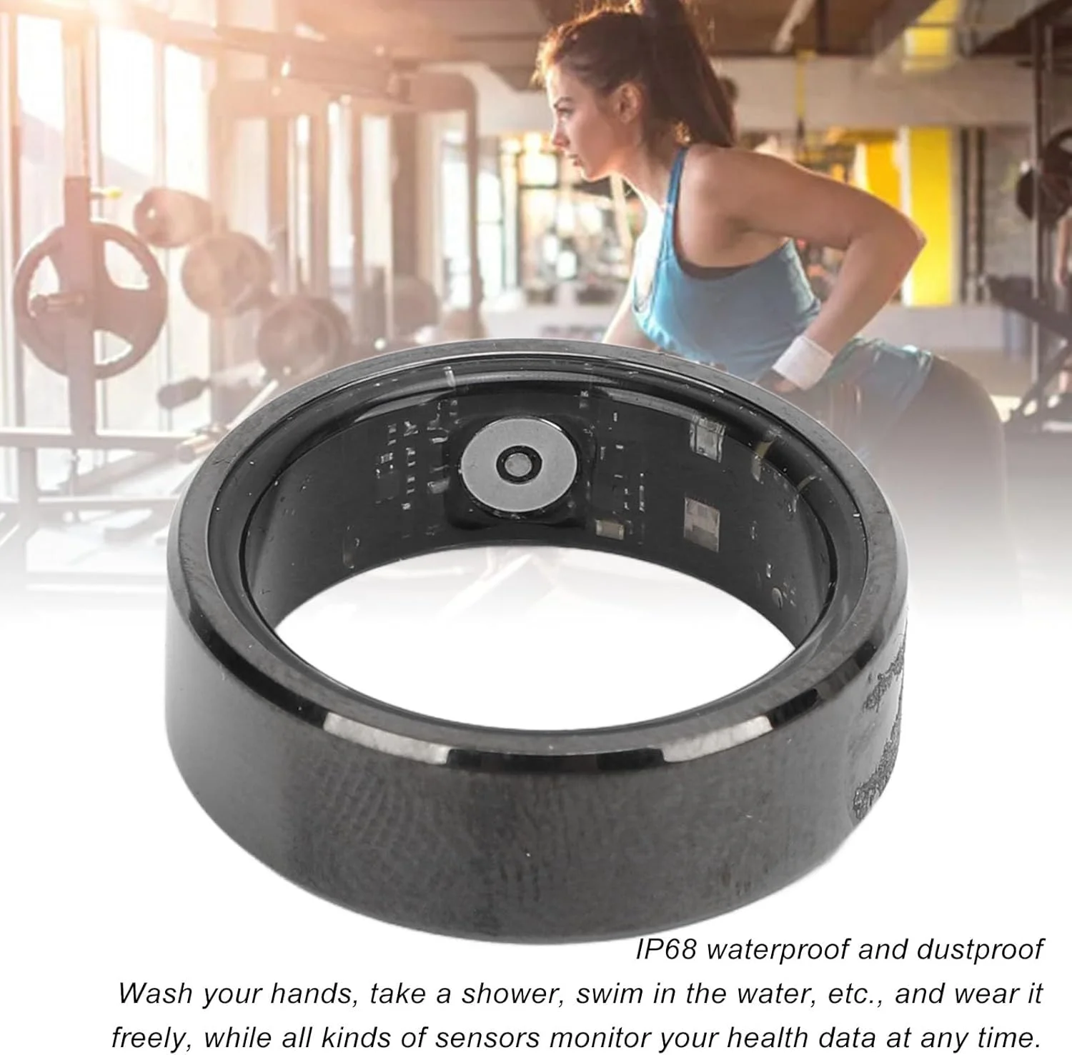 حلقه هوشمند سلامتی، حلقه ردیاب تناسب اندام با کنترل برنامه IP68 ضد آب و شیک برای خواب