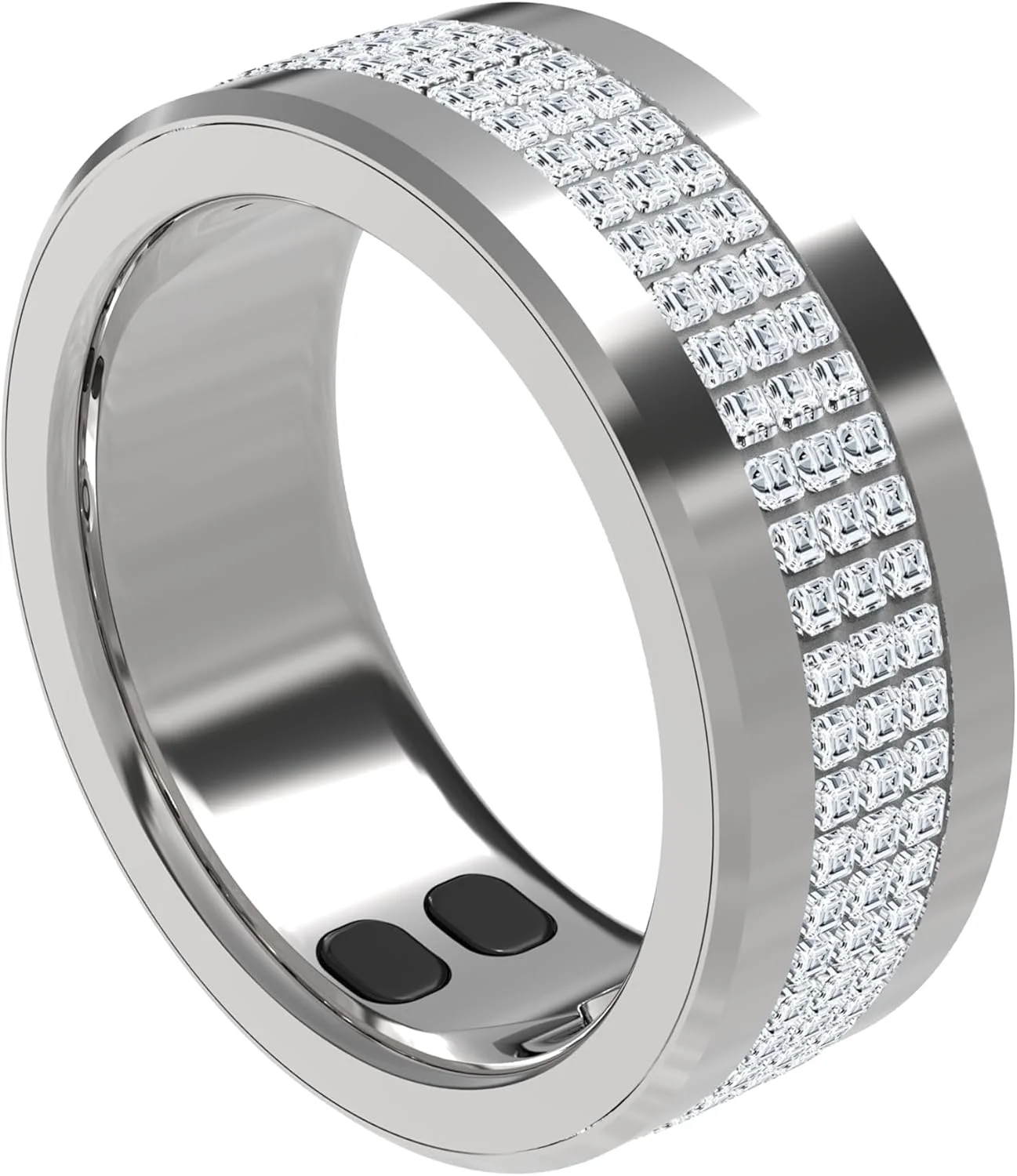 حلقه هوشمند ردیاب سلامتی Porodo Jewels 19.1 میلی‌متر، 5 روز زمان کارکرد، حالت ورزشی، پایش خواب، ضربان قلب و دمای بدن، شمارشگر کالری، اکسیژن خون، چرخه قاعدگی - نقره‌ای