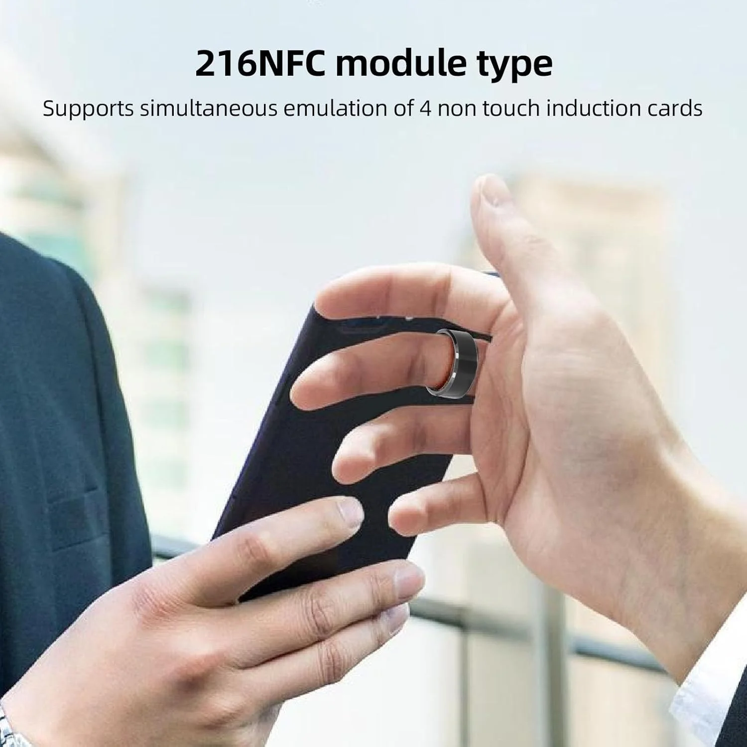 حلقه هوشمند سرامیکی NFC، پوشیدنی هوشمند، دارای عملکردهای متعدد NFC، برای کنترل دسترسی، آسانسور، سیستم‌های حضور و غیاب، نوشتن کارت بازی، نوشتن لینک، نوشتن کارت ویزیت