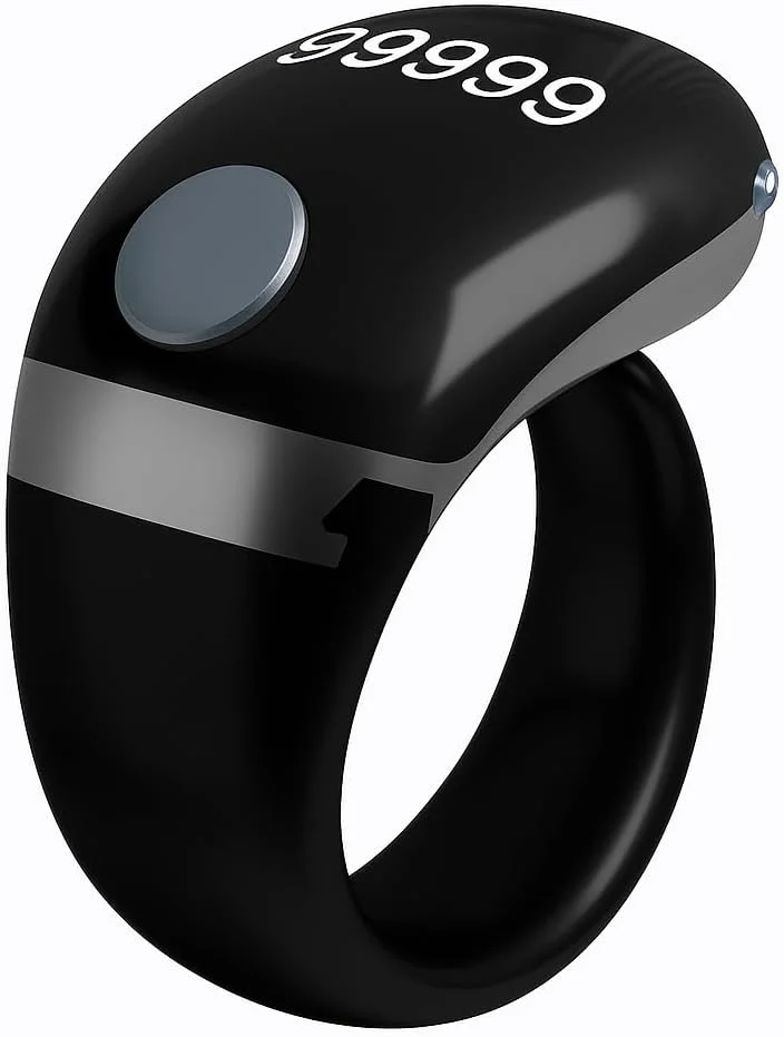 تسبیح سبک وزن، شمارنده تسبیح، انگشتر دعا، تسبیح الکترونیکی، انگشتر هوشمند، هدیه عید فطر و عید قربان و ماه رمضان برای مردان و زنان، انگشتر ذکر iqibla مشکی