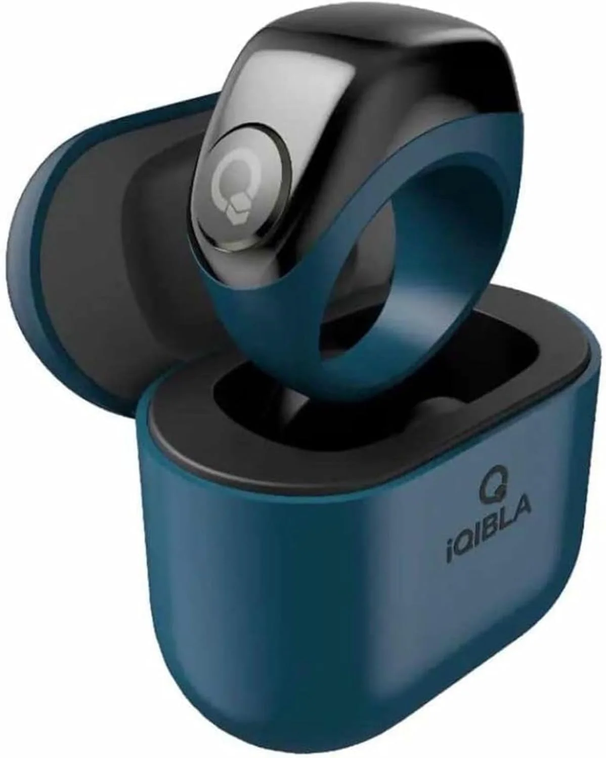 حلقه ذکر هوشمند جود مدل J01، شمارنده تسبیح هوشمند با صفحه نمایش OLED، ضد آب IP67، در 3 سایز (18/20/22 میلی متر) + جعبه شارژ (آبی)