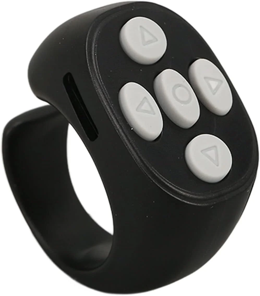 ریموت کنترل انگشتی هوشمند ورق زن کتاب، حساسیت بالا، سبک وزن، بلوتوث 5.3، مناسب برای کتاب الکترونیکی (مشکی)