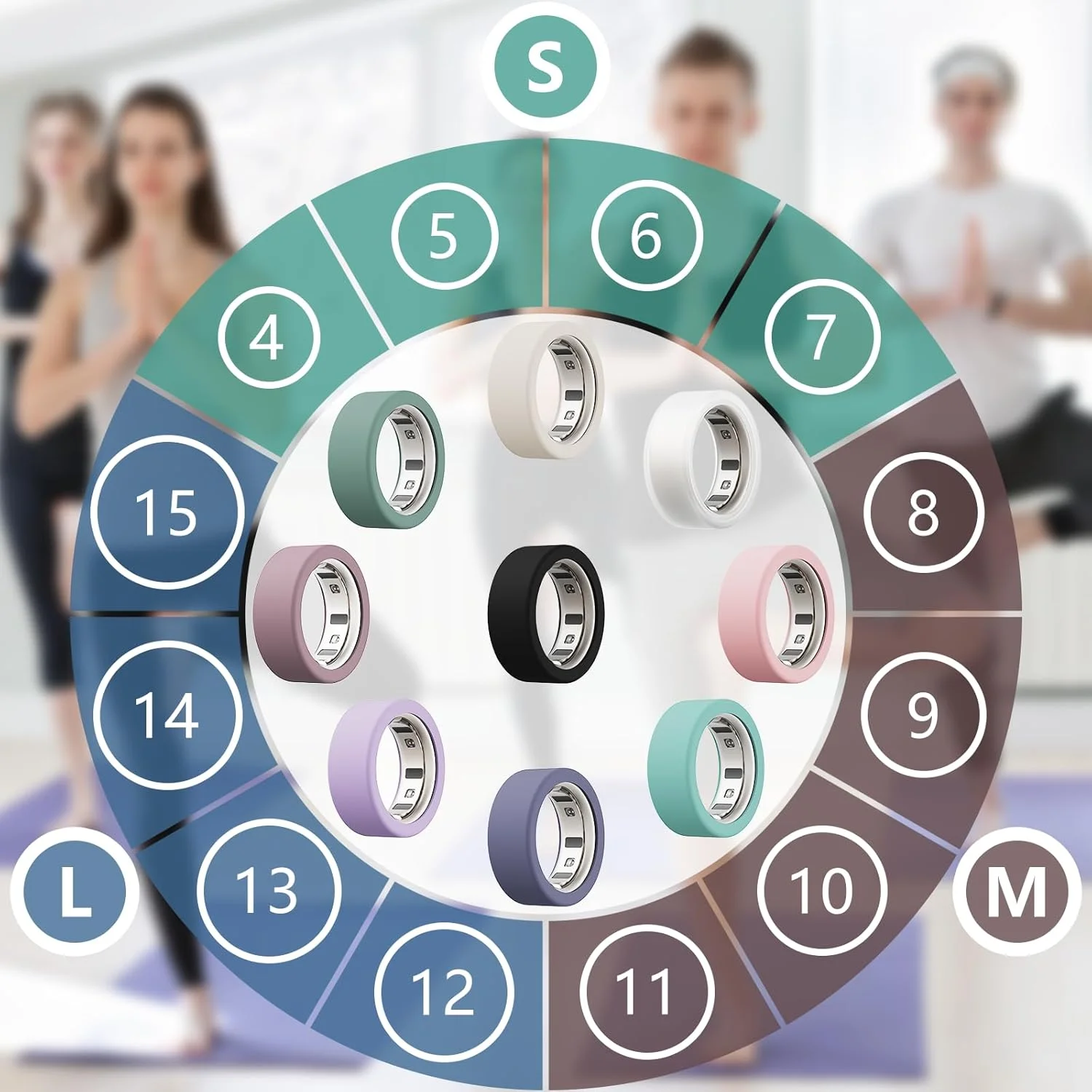 [بسته 6 عددی] محافظ انگشتر هوشمند برای انگشتر Oura نسل 4 / انگشتر Oura نسل 3 / انگشتر Ultrahuman، پوشش محافظ الاستیک سیلیکونی ضد افتادن برای لوازم جانبی محافظ انگشتر Oura (M برای